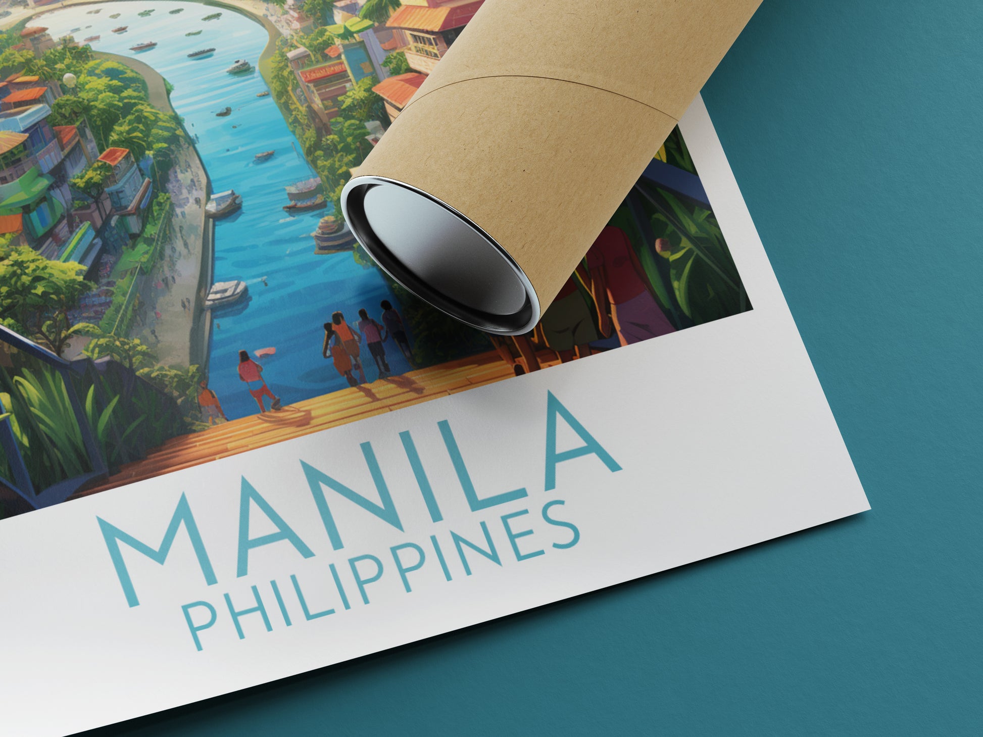 manila travel poster rolled philippines