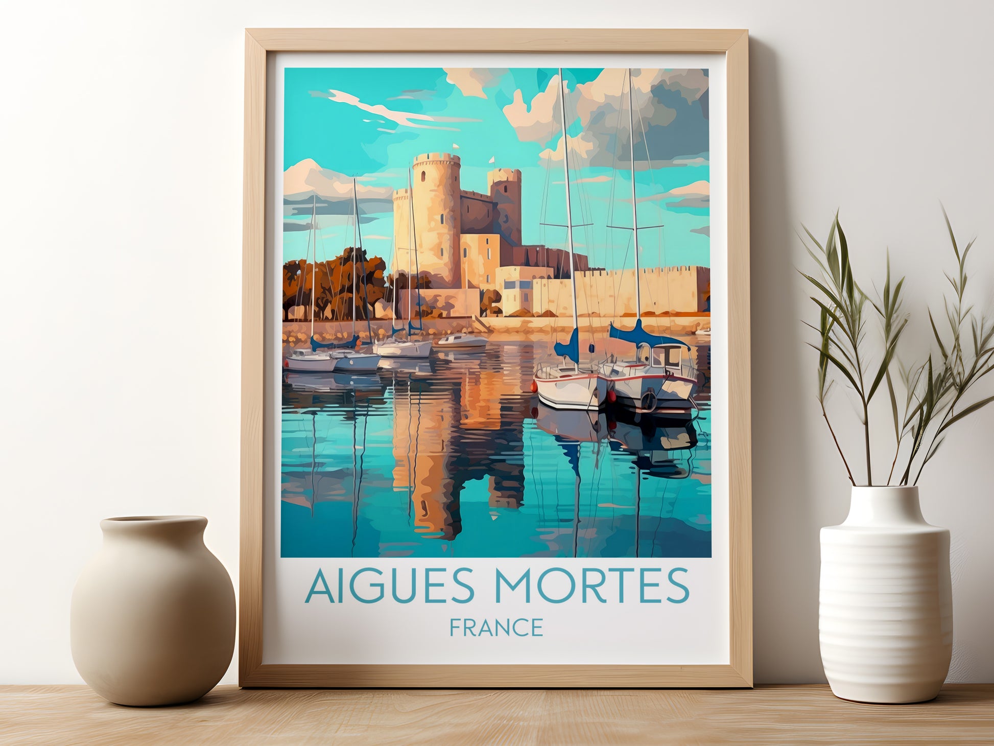 aigues mortes travel poster for kitchen france