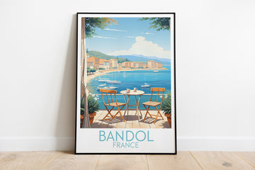 bandol travel poster on the ground france