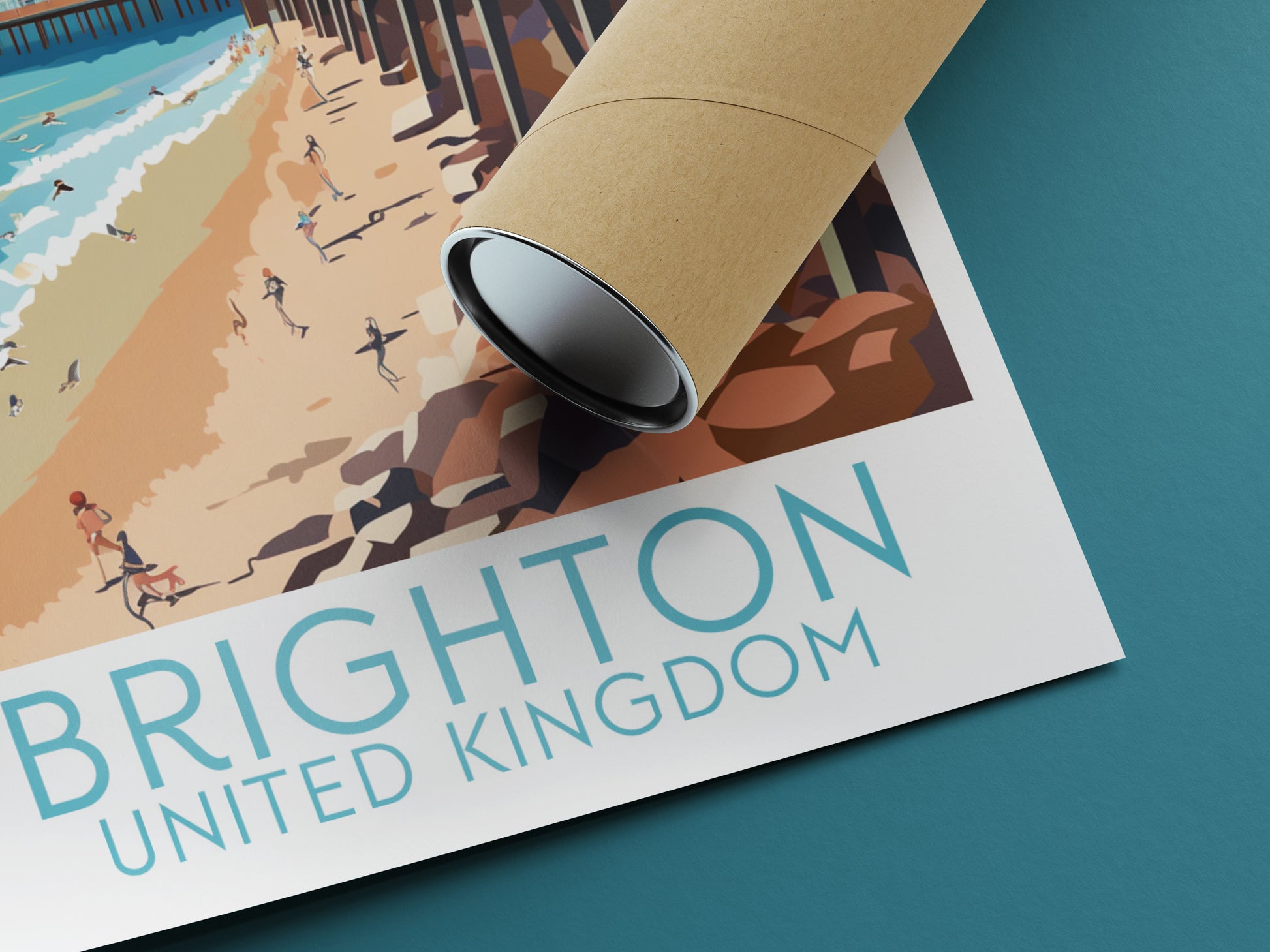 brighton travel poster rolled united kingdom