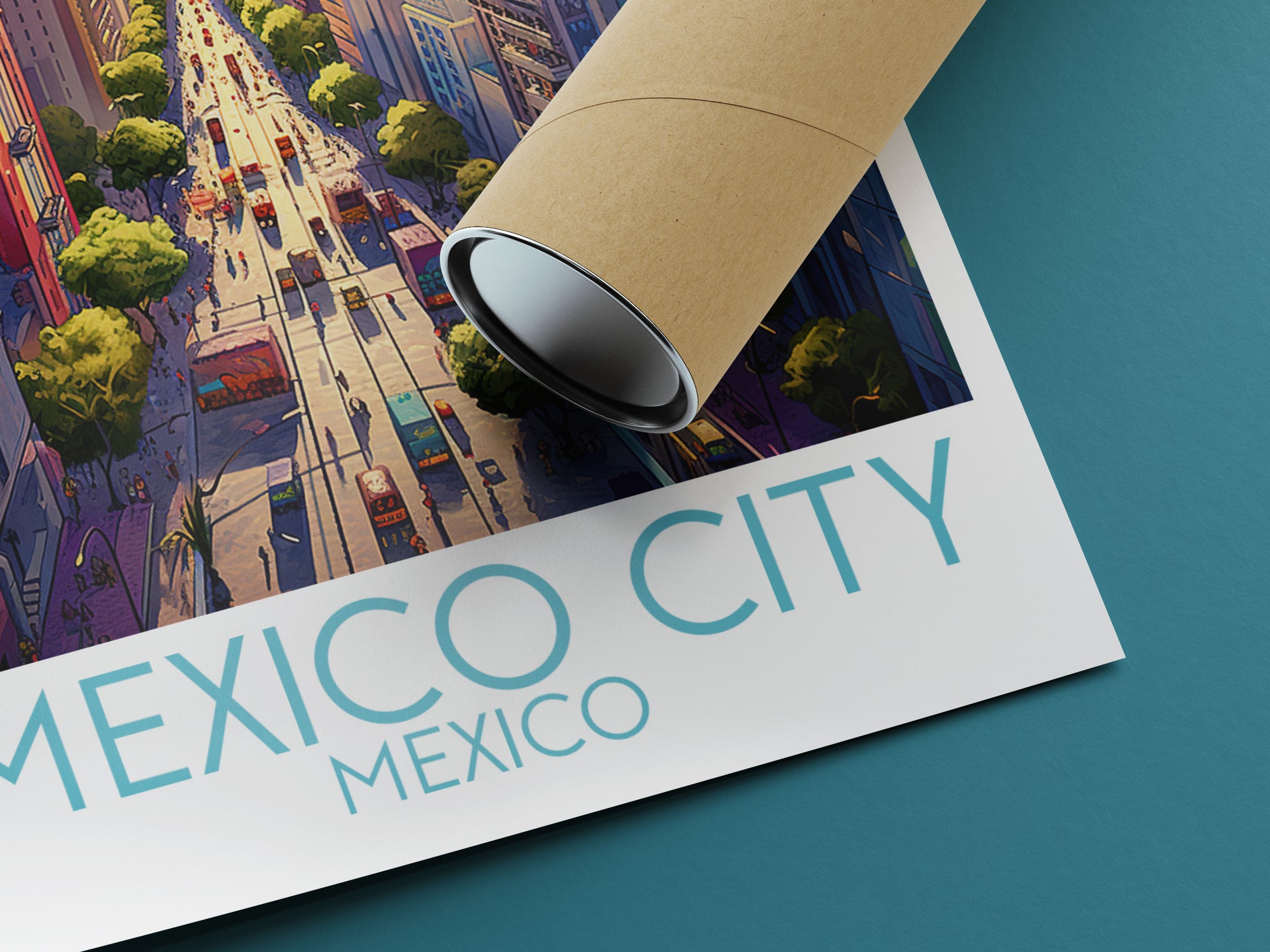 mexico city travel poster rolled mexico