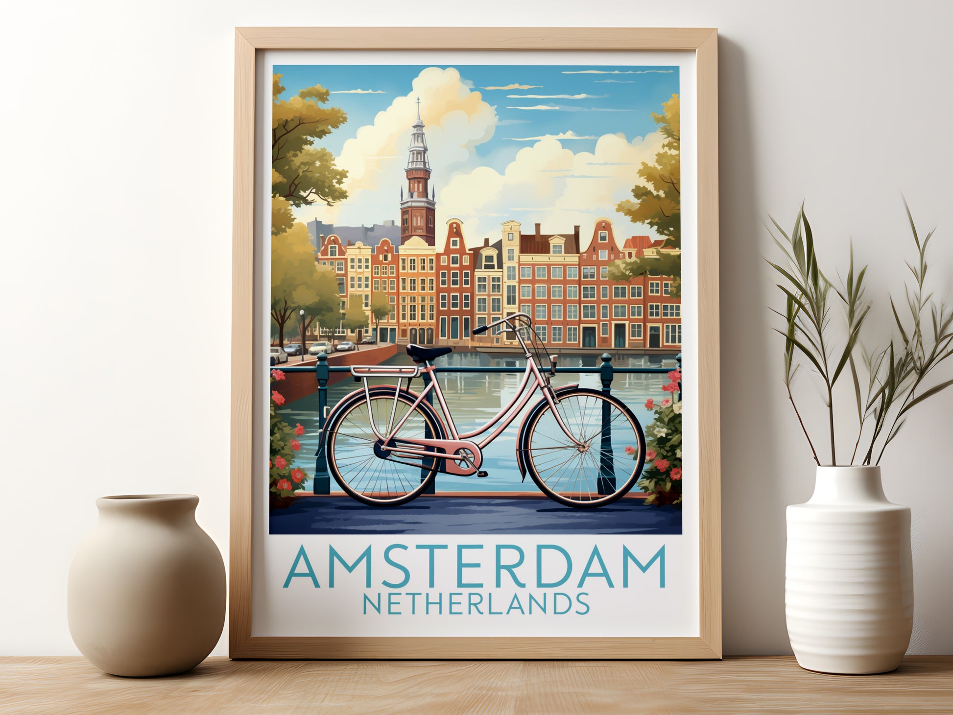 amsterdam travel poster for kitchen netherlands