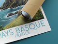 pays basque travel poster rolled france