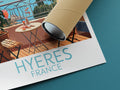 hyeres travel poster rolled france