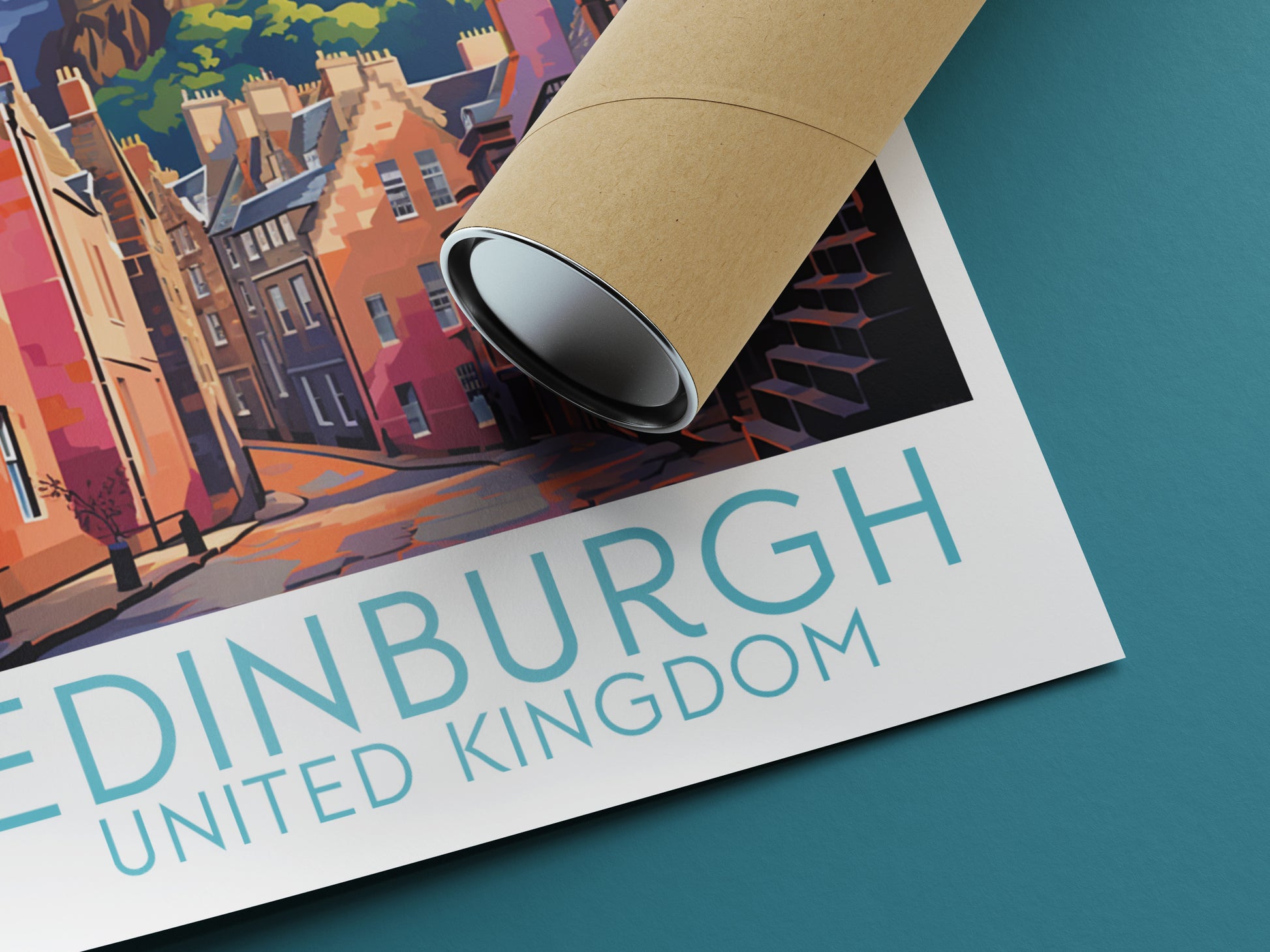 edinburgh travel poster rolled united kingdom