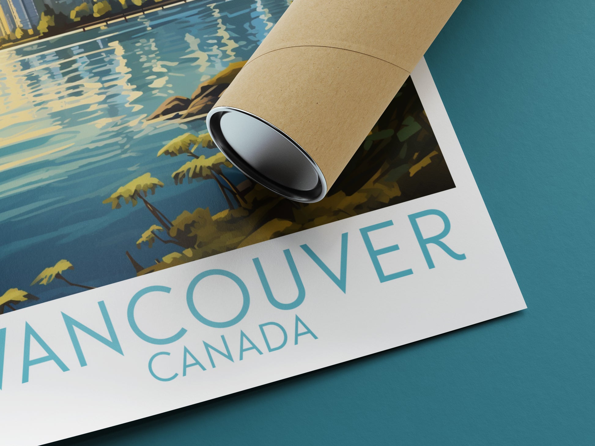 vancouver travel poster rolled canada