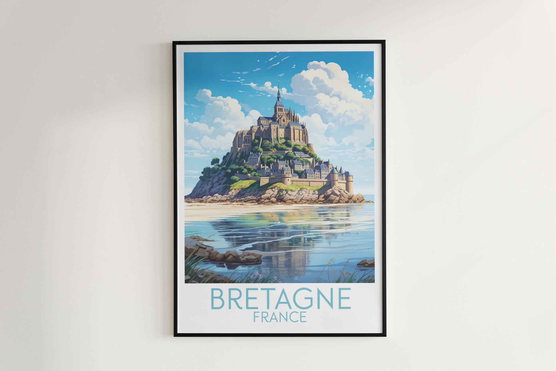 bretagne travel poster hanged on the wall france