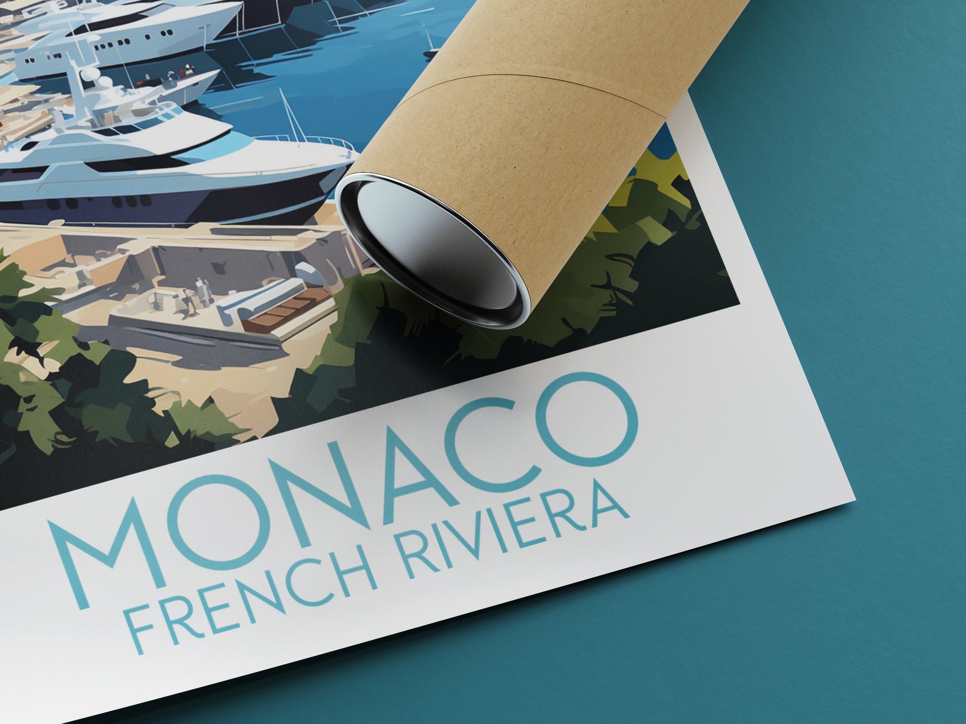 monaco travel poster rolled french riviera