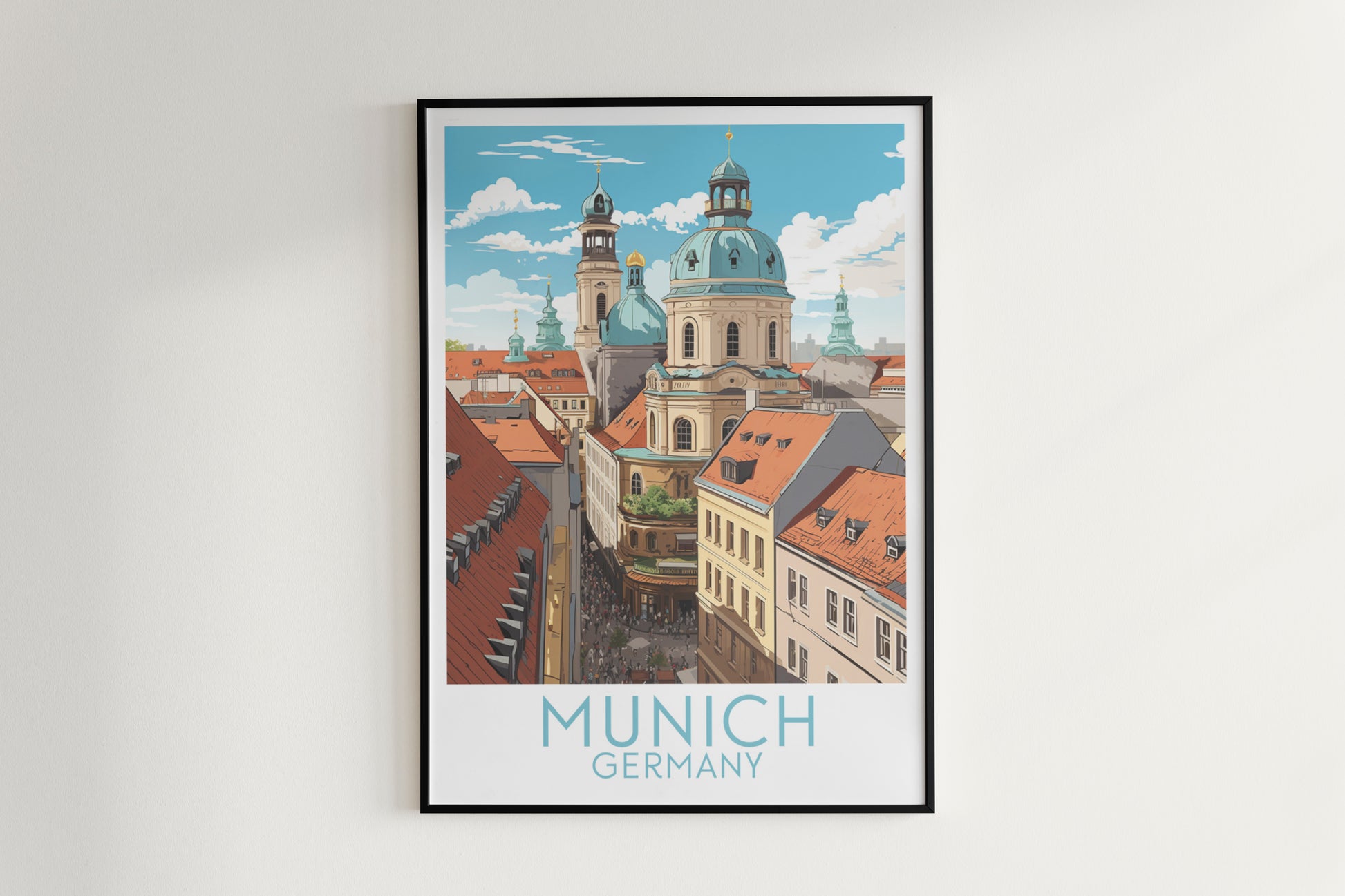 munich travel poster hanged on the wall germany