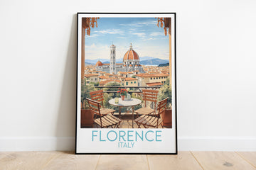 florence travel poster on the ground italy