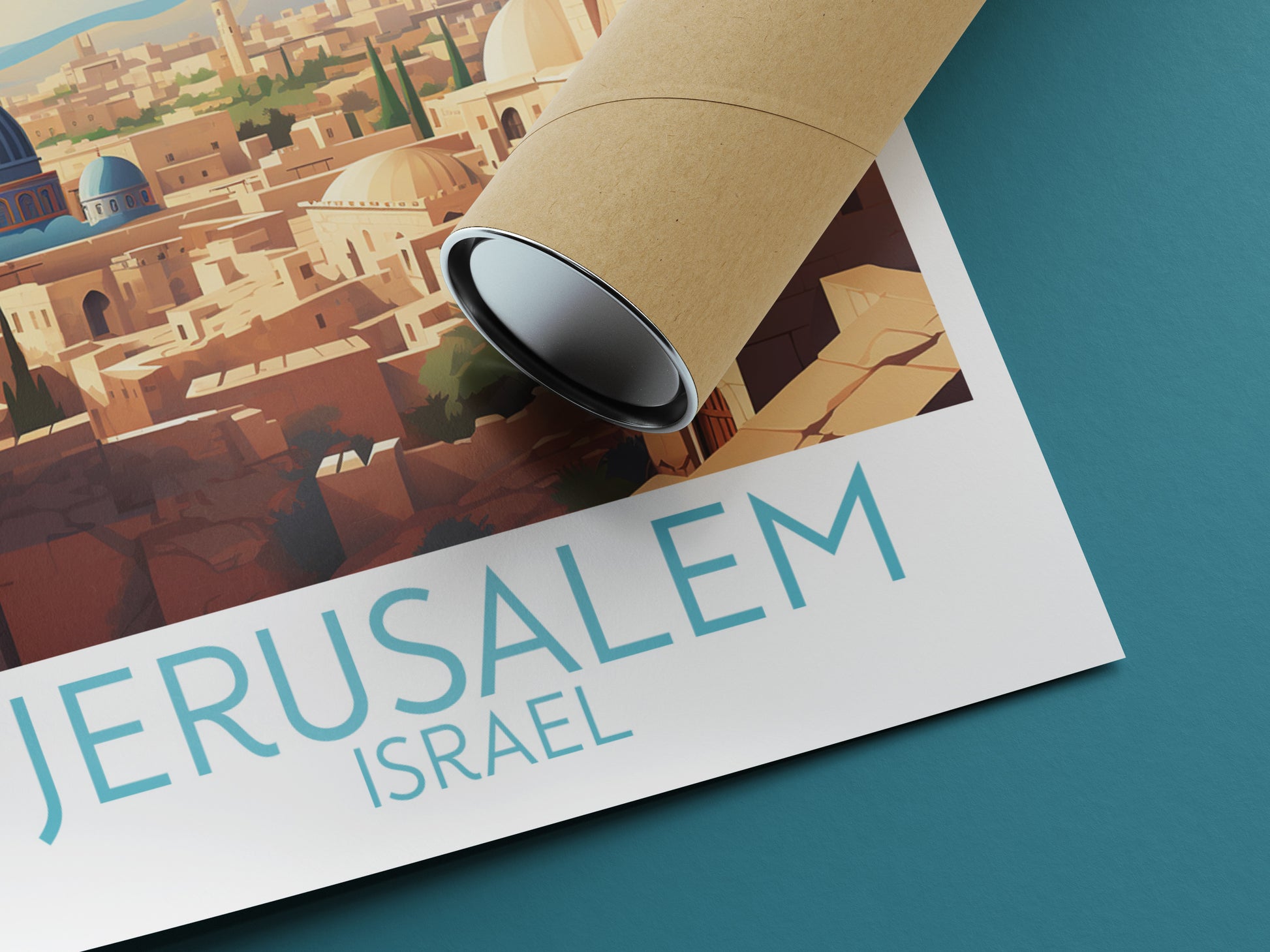 jerusalem travel poster rolled israel