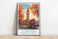 london travel poster on the ground united kingdom