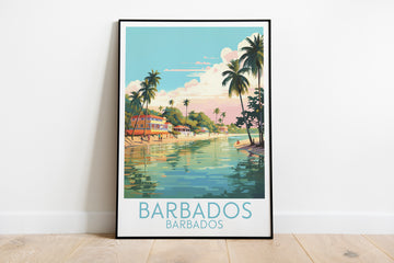 barbados travel poster on the ground barbados