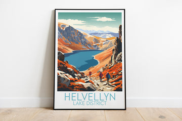 helvellyn travel poster on the ground lake district