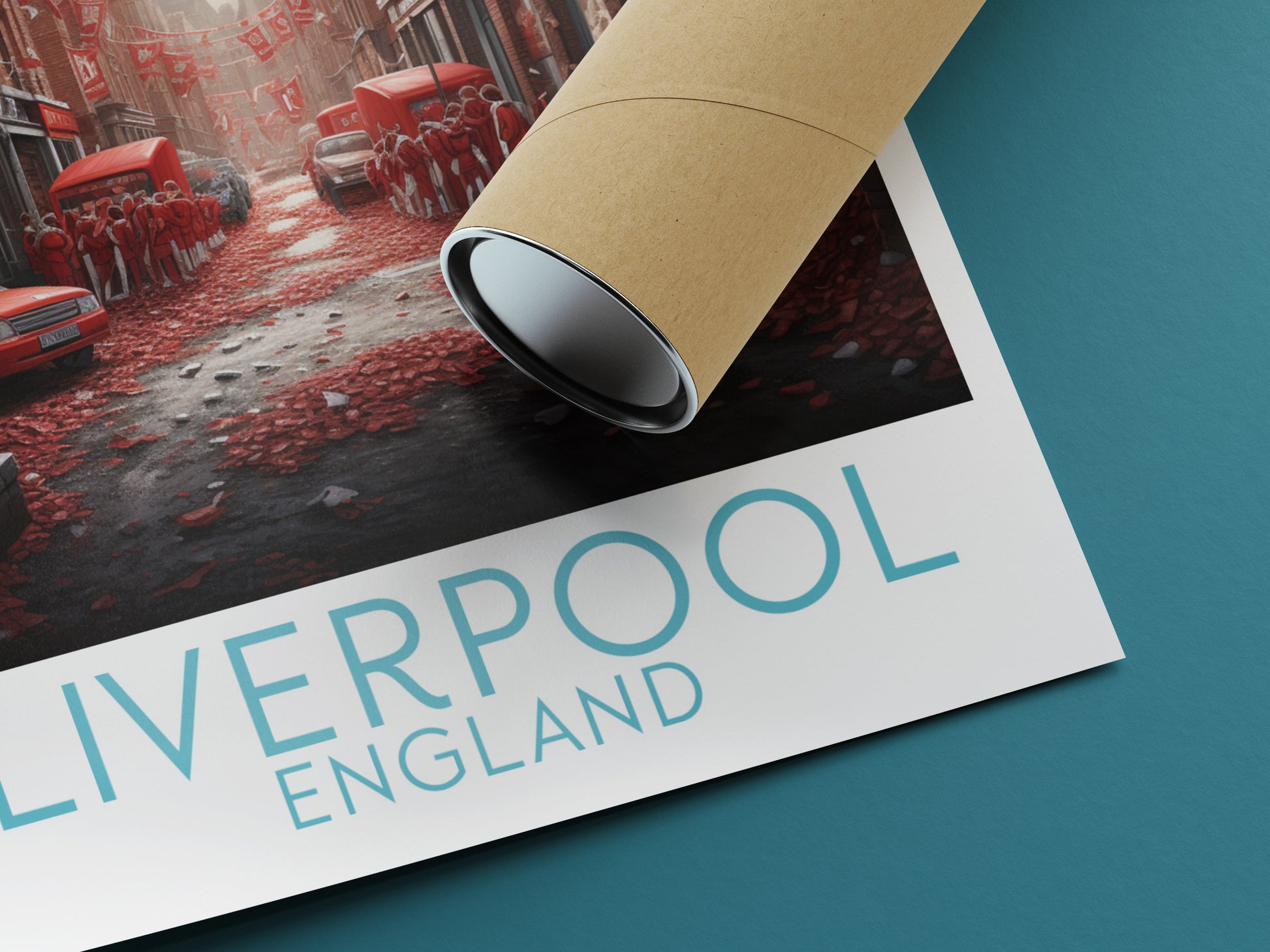 liverpool travel poster rolled england