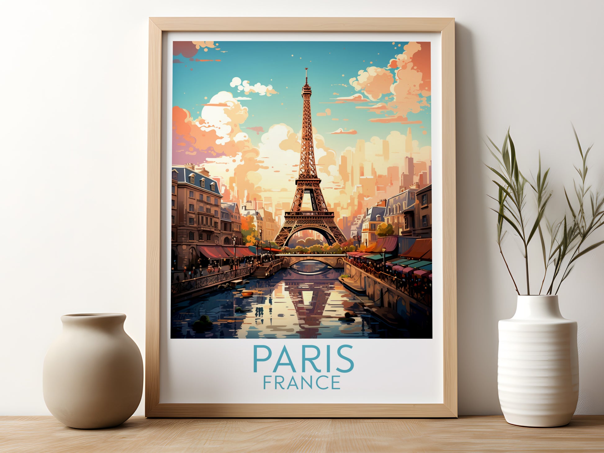 paris travel poster for kitchen france