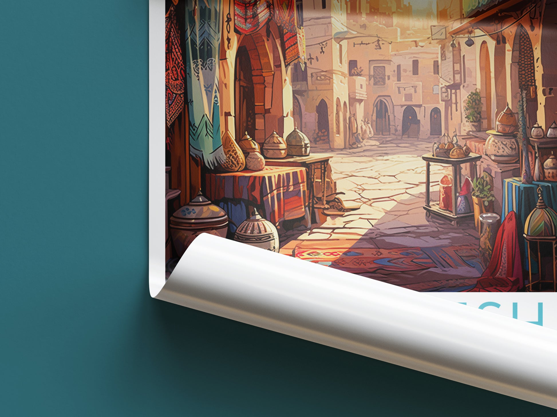 marrakesh travel poster roll up morocco