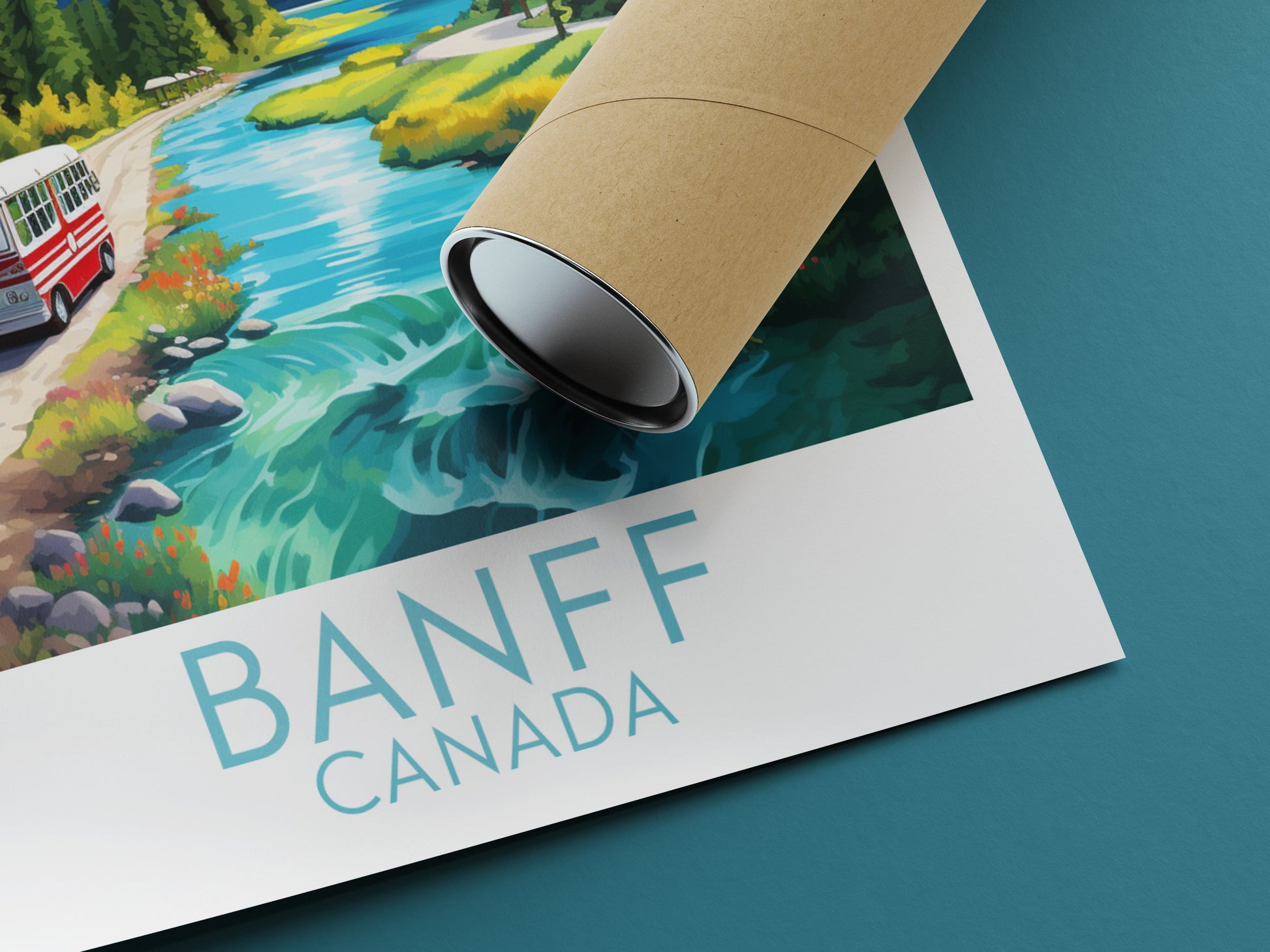 banff travel poster rolled canada