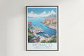 monaco travel poster hanged on the wall french riviera