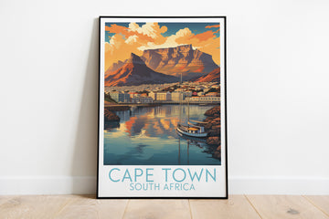 cape town travel poster on the ground south africa