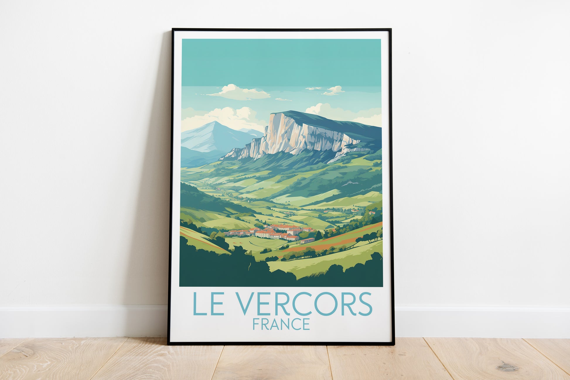 le vercors travel poster on the ground france