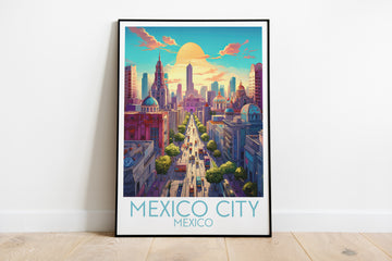 mexico city travel poster on the ground mexico