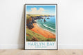 harlyn bay travel poster on the ground england