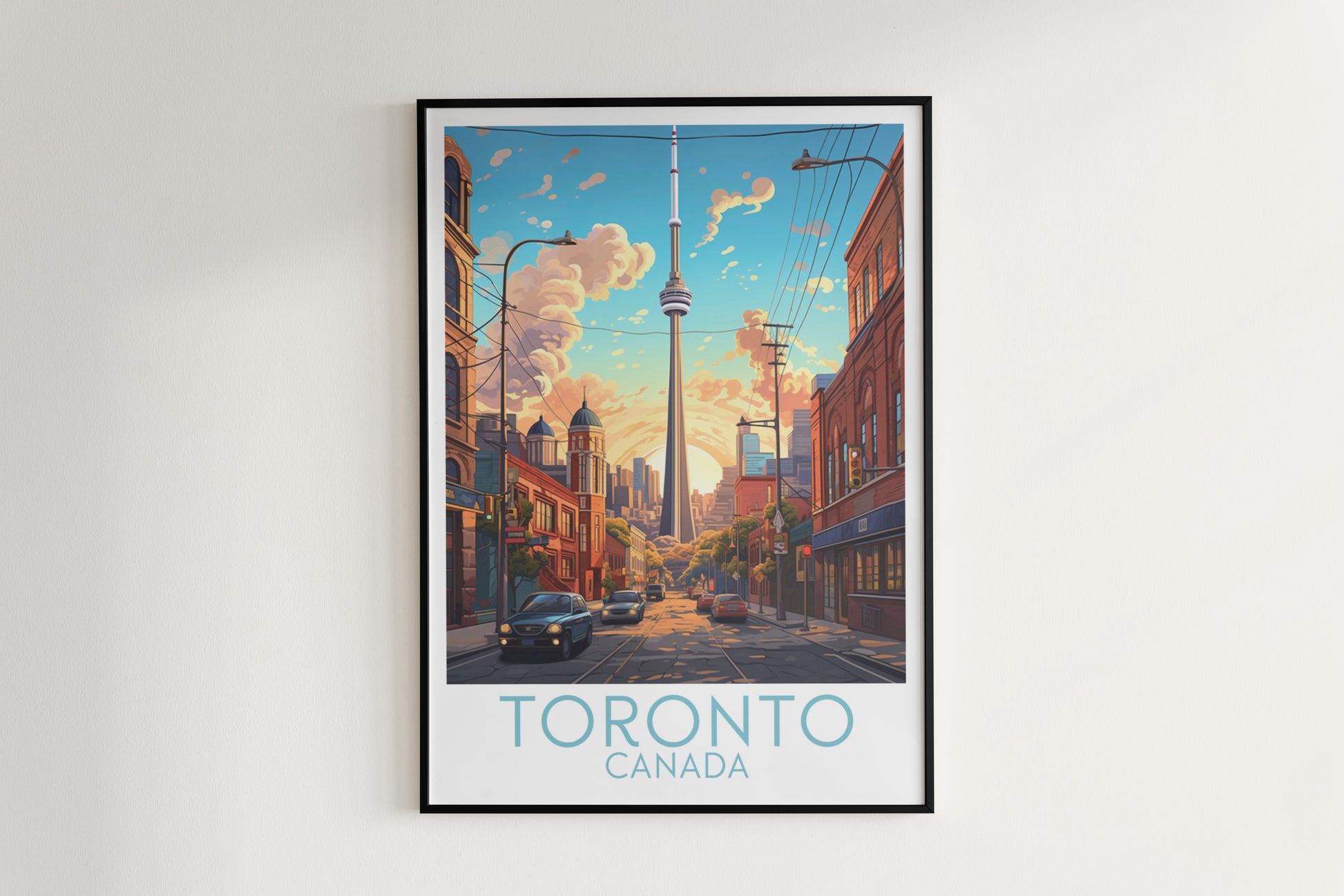 toronto travel poster hanged on the wall canada