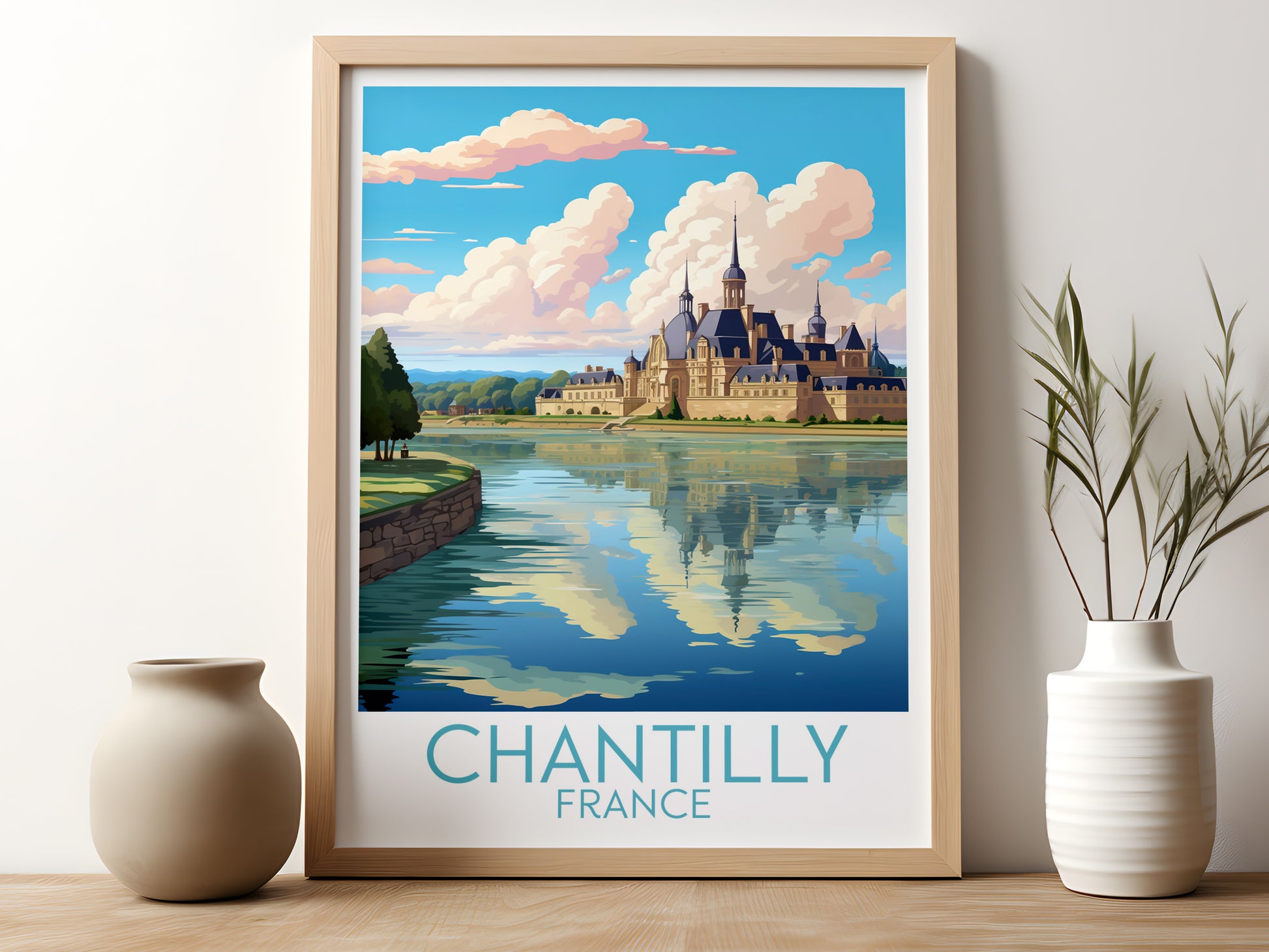 chantilly travel poster for kitchen france