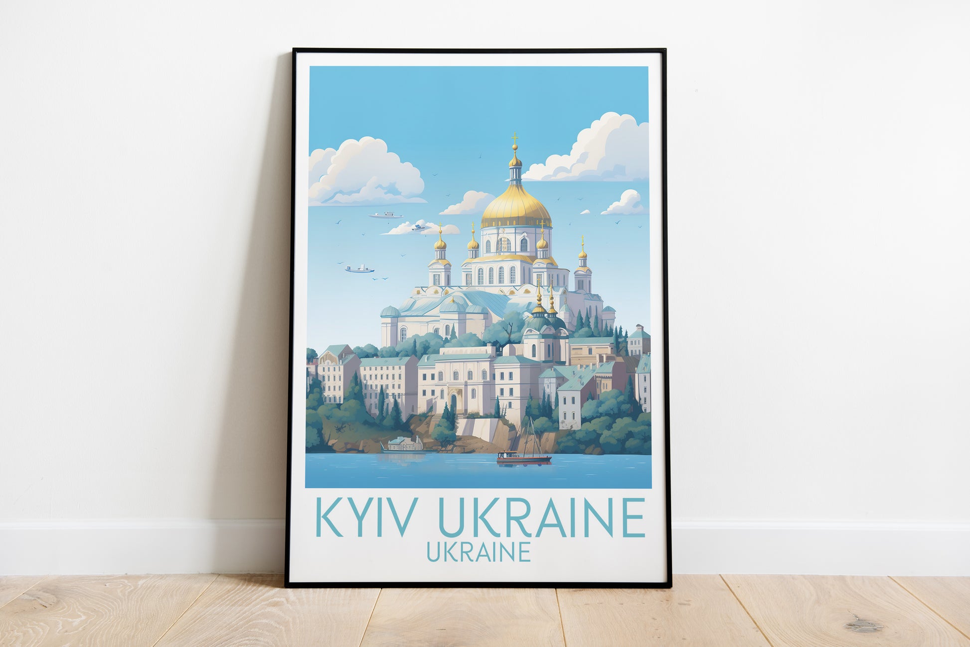 kyiv ukraine travel poster on the ground ukraine