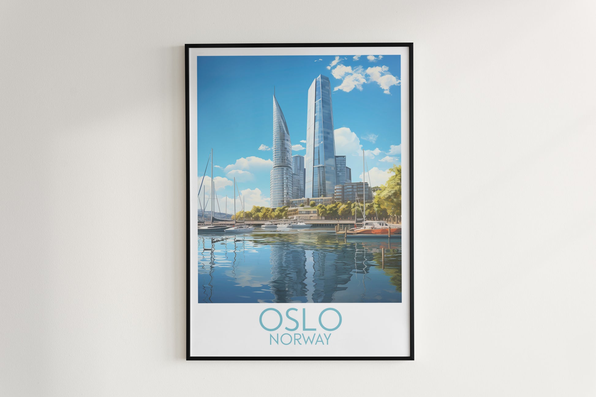 oslo travel poster hanged on the wall norway