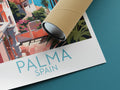 palma travel poster rolled spain