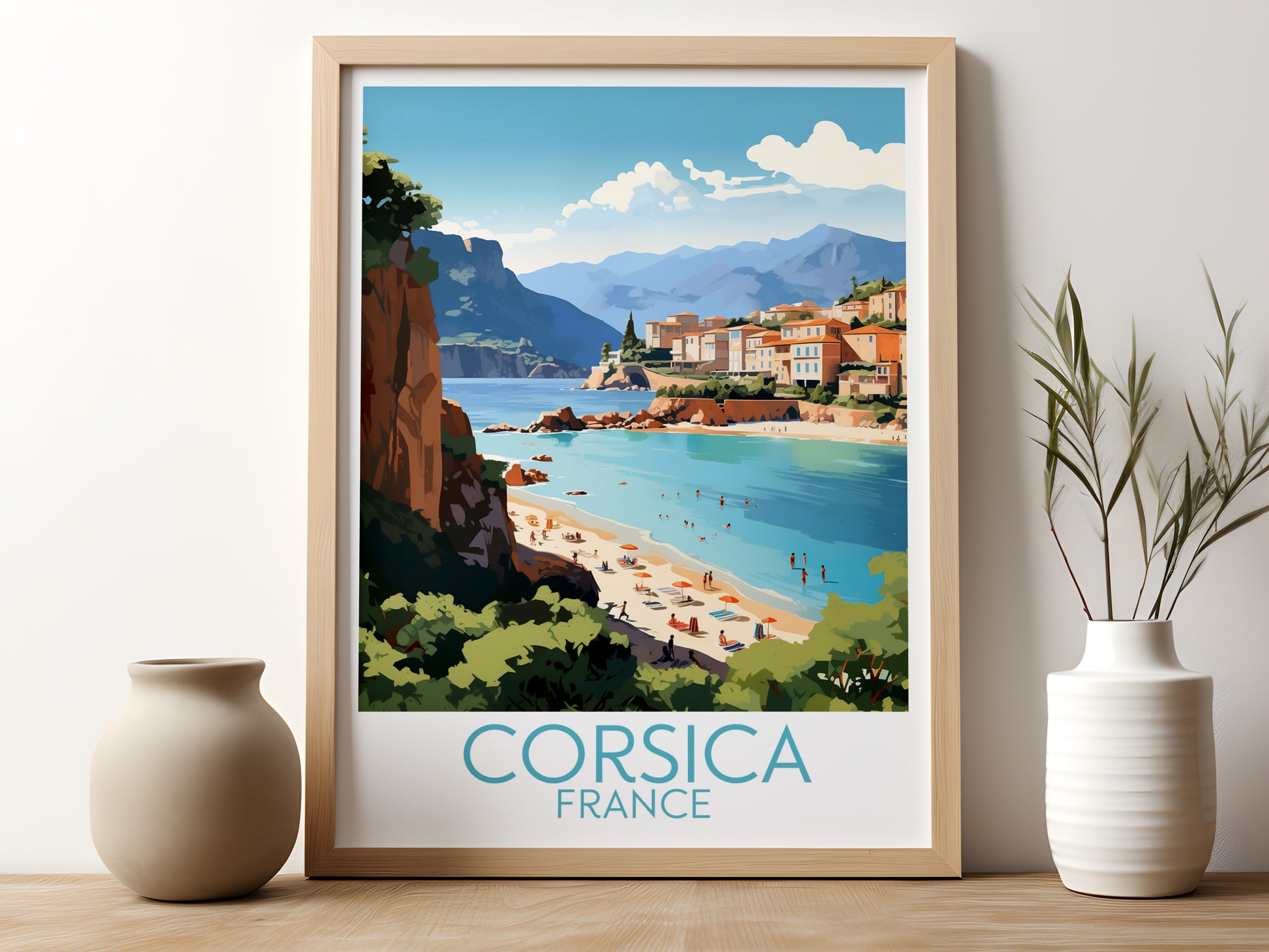 corsica travel poster for kitchen france