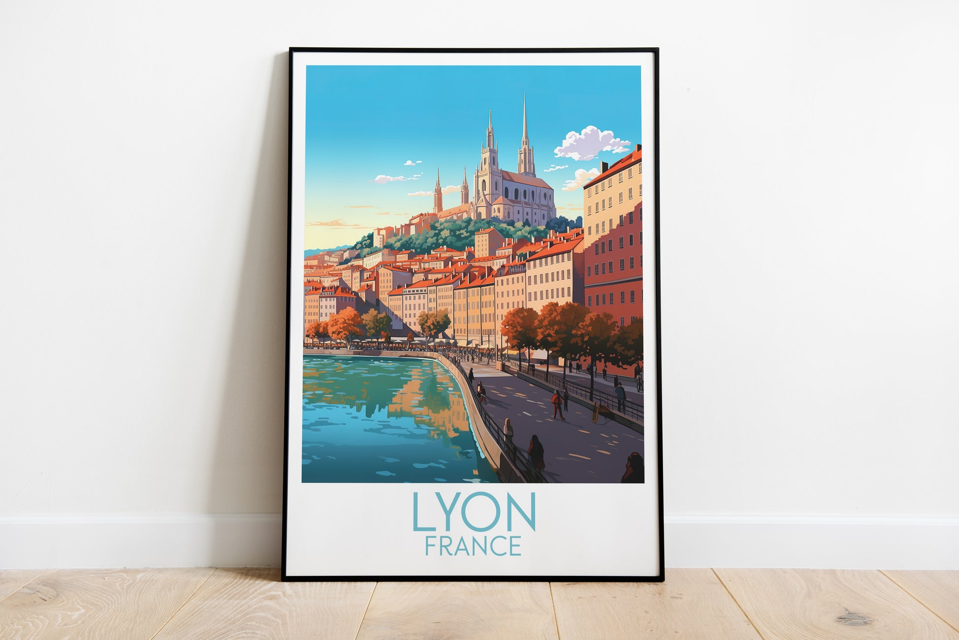 lyon travel poster on the ground france