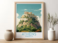 athens travel poster for kitchen greece