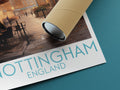 nottingham travel poster rolled england