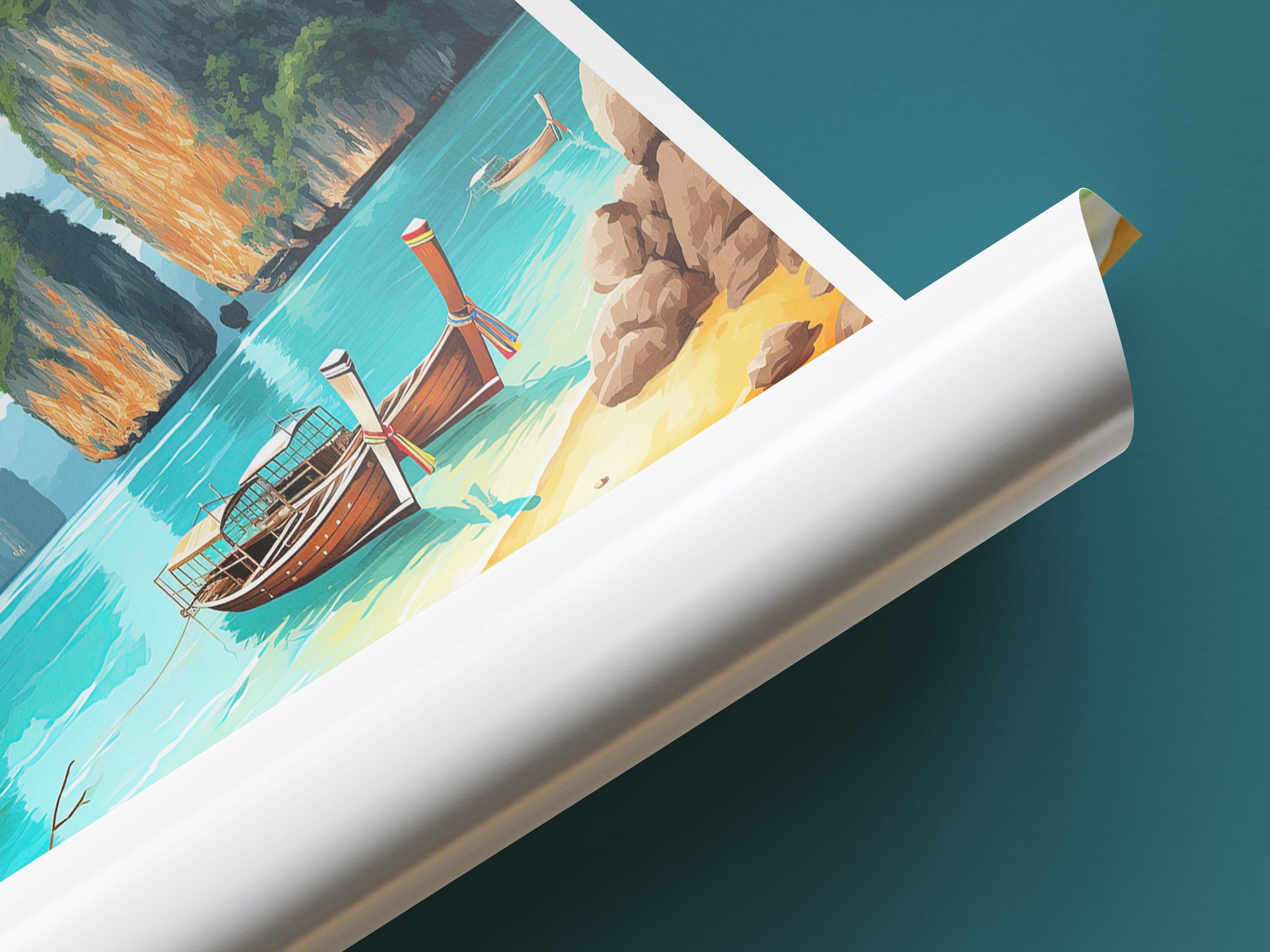 phi phi islands travel poster tube thailand