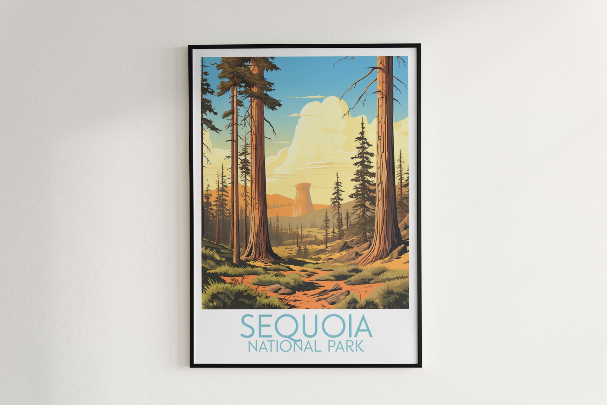 sequoia travel poster hanged on the wall national park