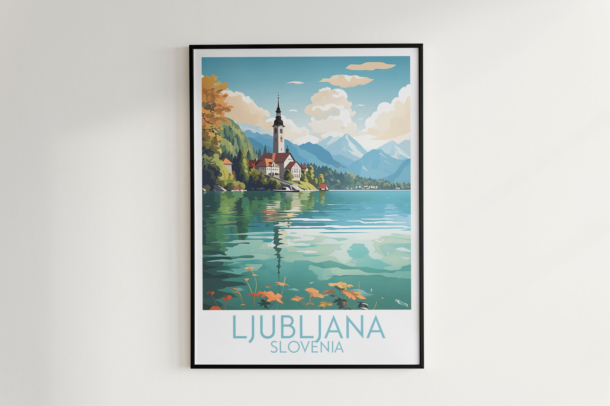 ljubljana travel poster hanged on the wall slovenia