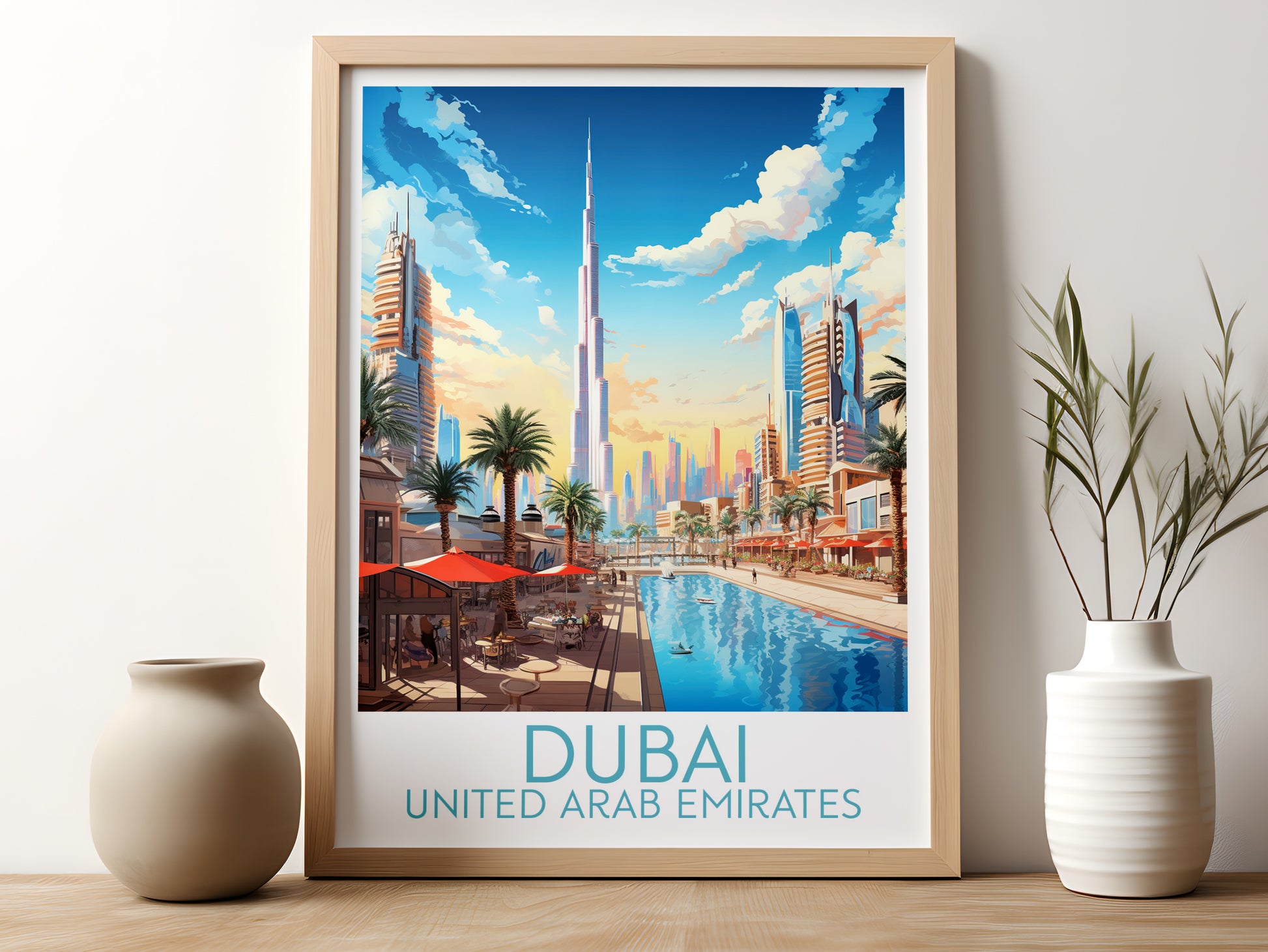 dubai travel poster for kitchen united arab emirates