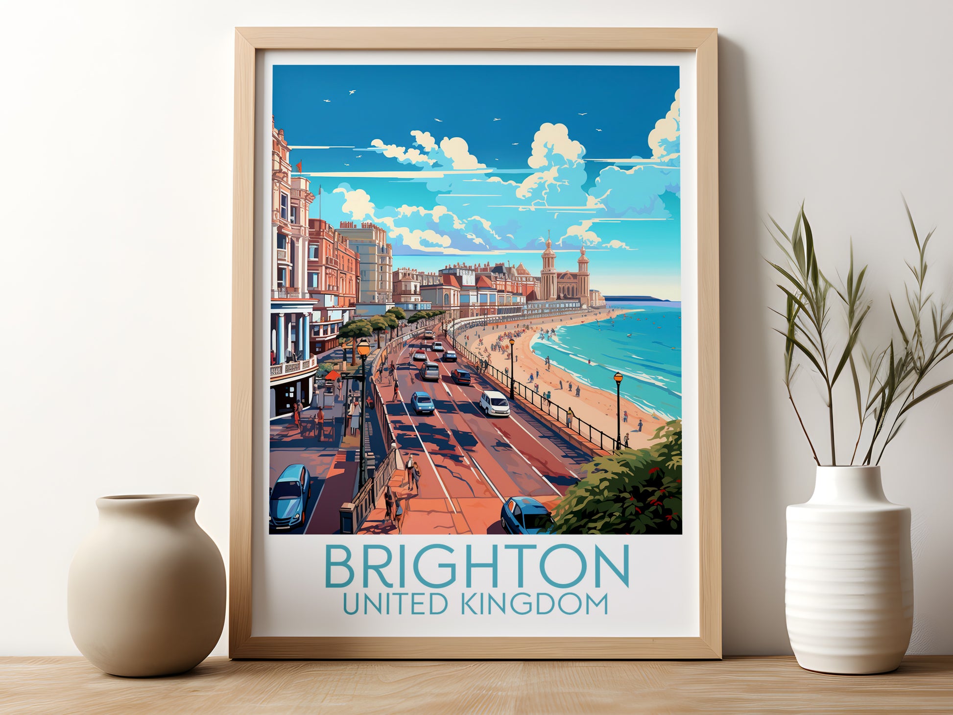 brighton travel poster for kitchen united kingdom