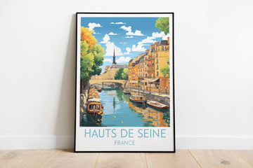 hauts de seine travel poster on the ground france