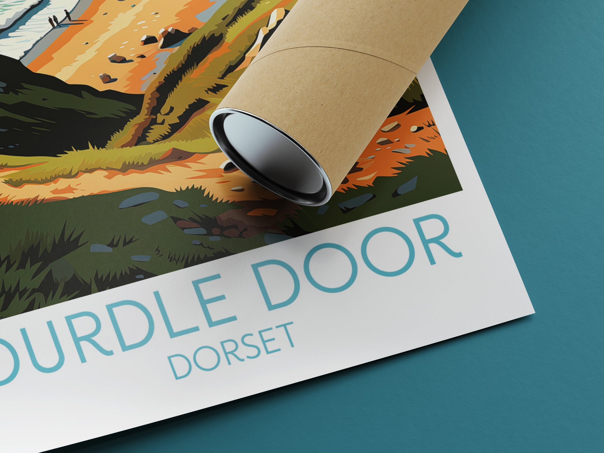 durdle door travel poster rolled dorset