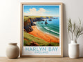 harlyn bay travel poster for kitchen england