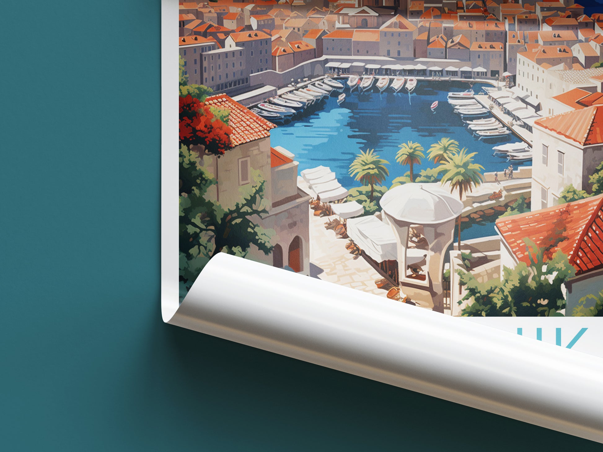 dubrovnik travel poster roll up croatia