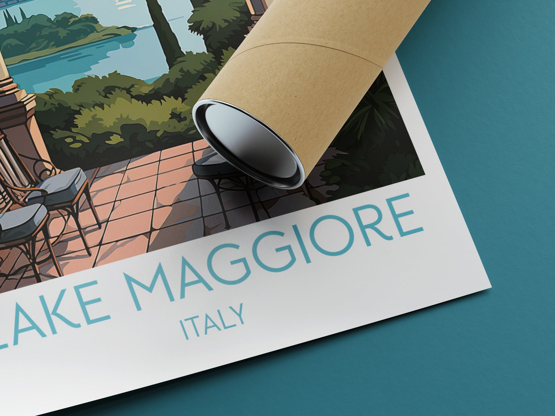 lake maggiore travel poster rolled italy