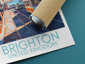 brighton travel poster rolled united kingdom