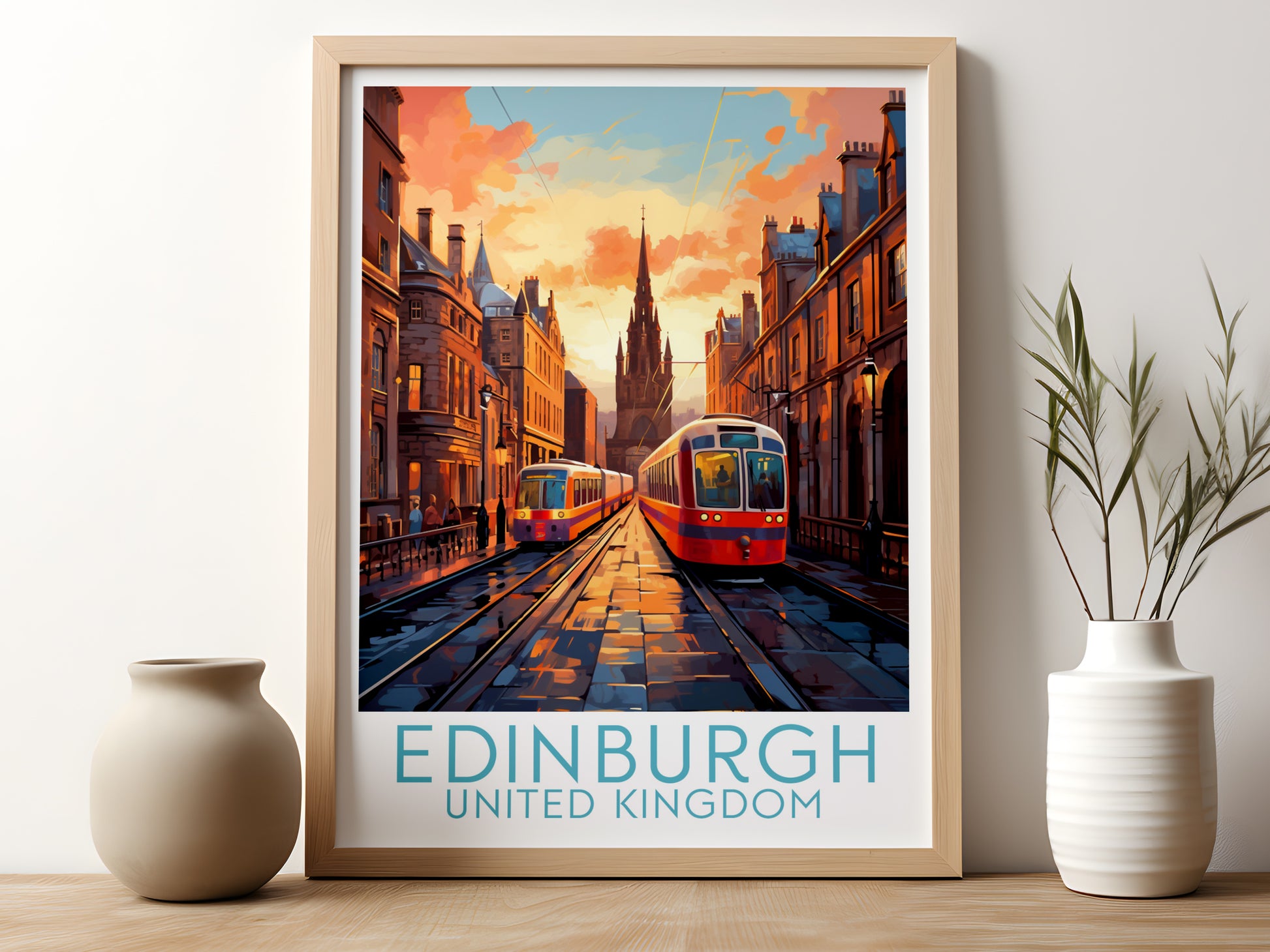 edinburgh travel poster for kitchen united kingdom