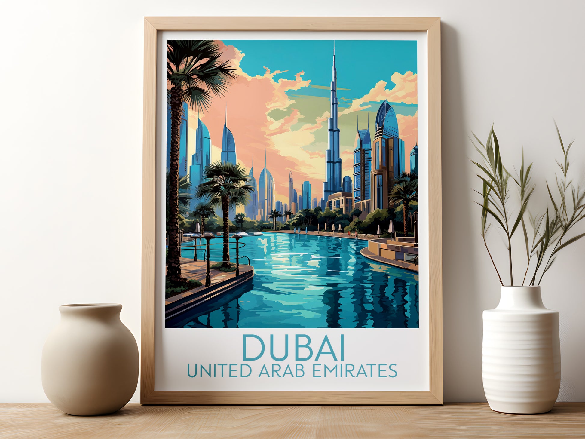 dubai travel poster for kitchen united arab emirates