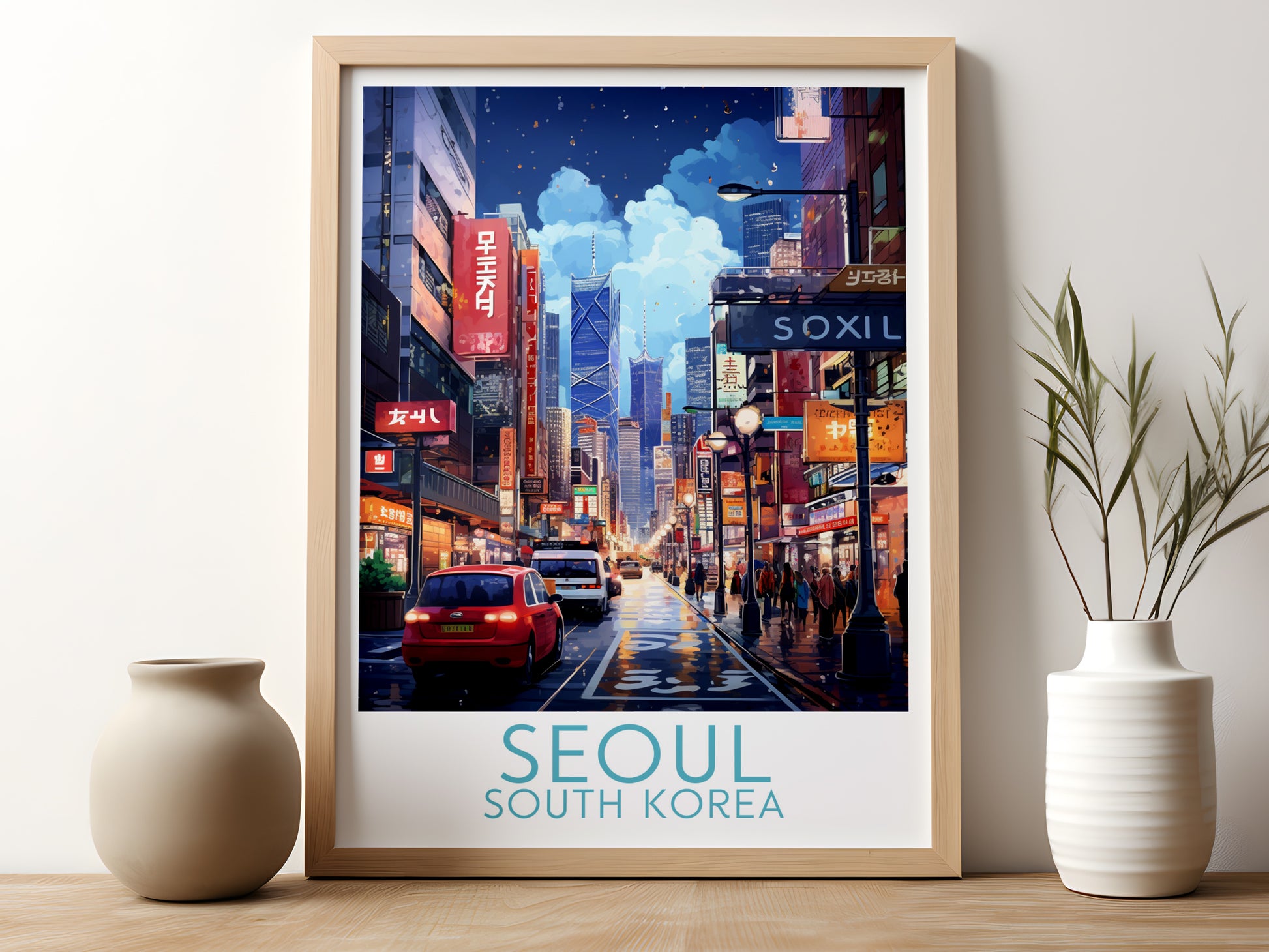 seoul travel poster for kitchen south korea